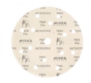 Шлифовальный материал на плёночной синтетической основе липучка MICROSTAR 150 мм 15 отверстий P1200 MIRKA FM61105093 ― MIRKA
